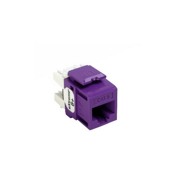 Leviton 1-Port Mod Jack 110 8W8P Utp, T568A/B Cat6 Quickport, Extreme 6+ Prpl 61110-RP6 - main